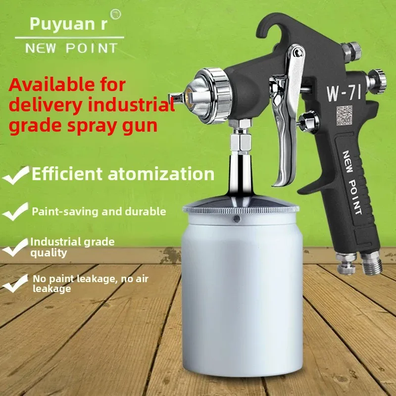Puyuan W-71 Pneumatic Spray Gun W71 Furniture High Atomization Topcoat Paint Spray Gun Upper and Lower Pots W77 Paint