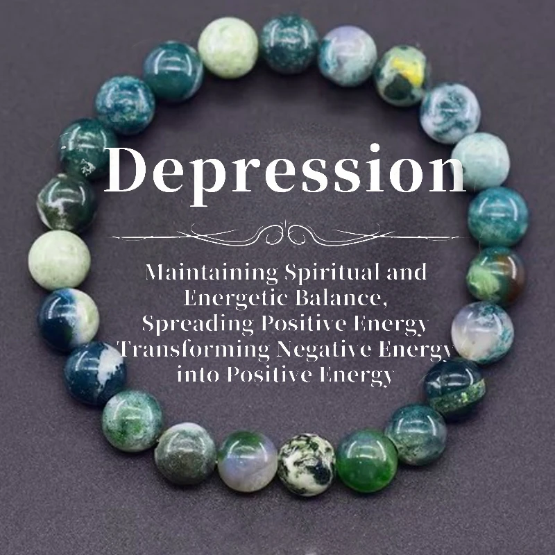 Depression Healing Crystal Beaded Bracelet Relieves Stress Anxiety Enhances Confidence Spiritual Inner Strength Jewelry Gift