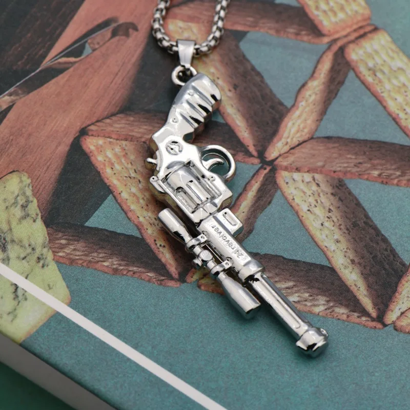 Fashion Hip Hop Punk Pistol Machine Gun Pendant Necklace Men's Rock Trend Cool Cycling Jewelry