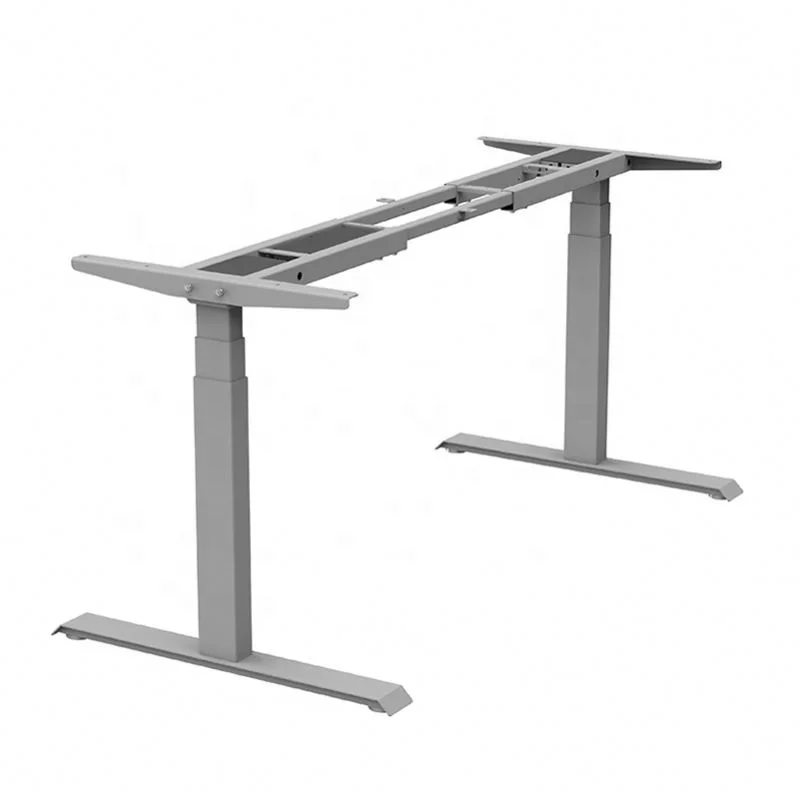 Commercial Modern Smart Furniture Metal Dual Motor Electric Desk Stand with Revolving 3-drawer Cabinet Adjustable Height