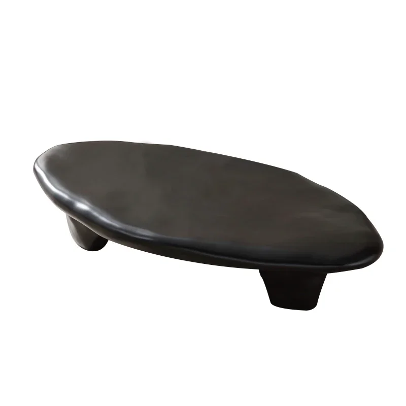 

PQF Pebble Black Shaped Tea Table Living Room Coffee Table