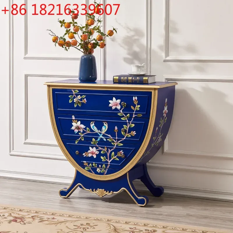 

Painted Three-Bucket Cabinet Living Room Decoration Side Cabinet Doorway Locker