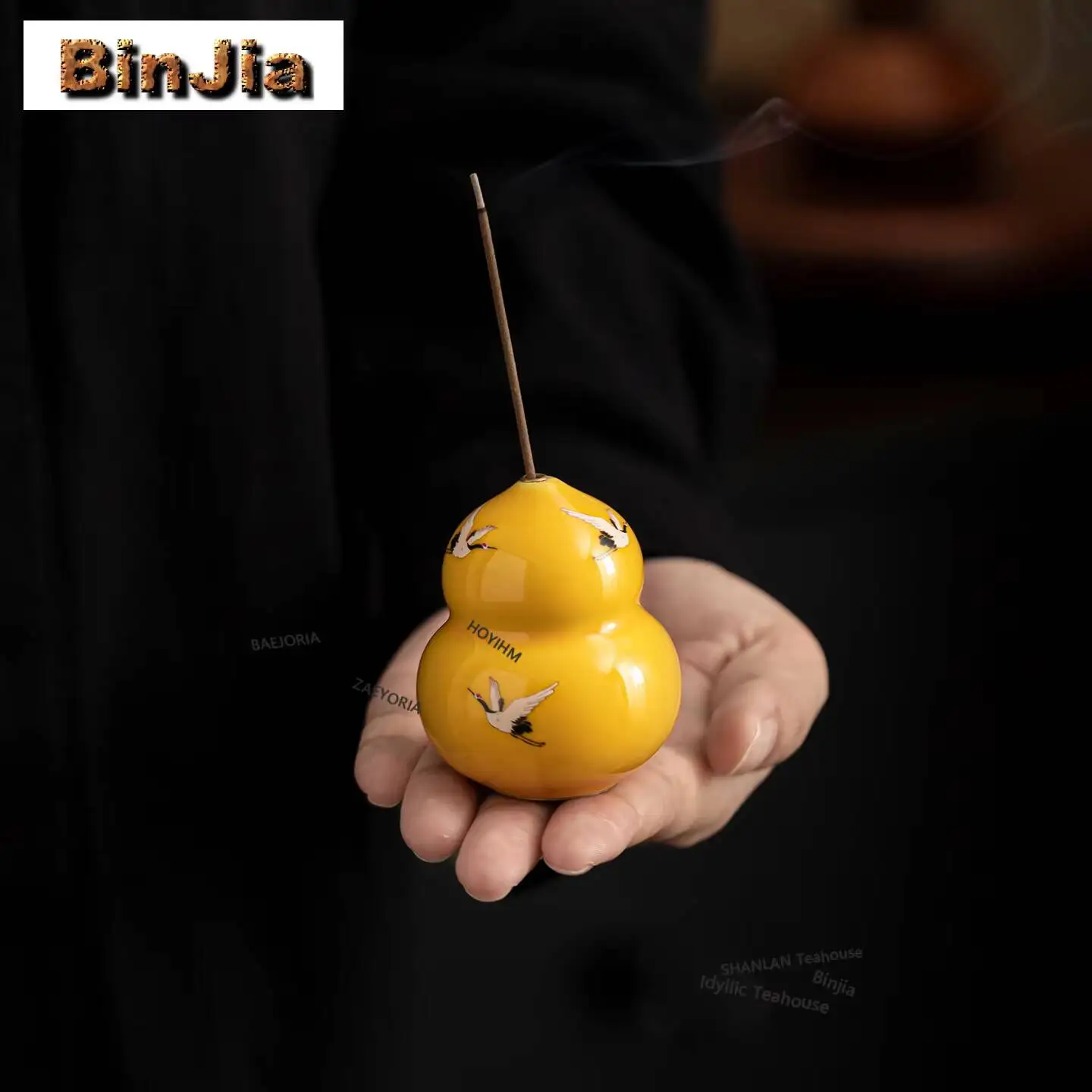 Crane Small Gourd Incense Holder Water Fountain Decoration Incense Burners Consecrate Smell Distributor Censer Cafes Ornaments