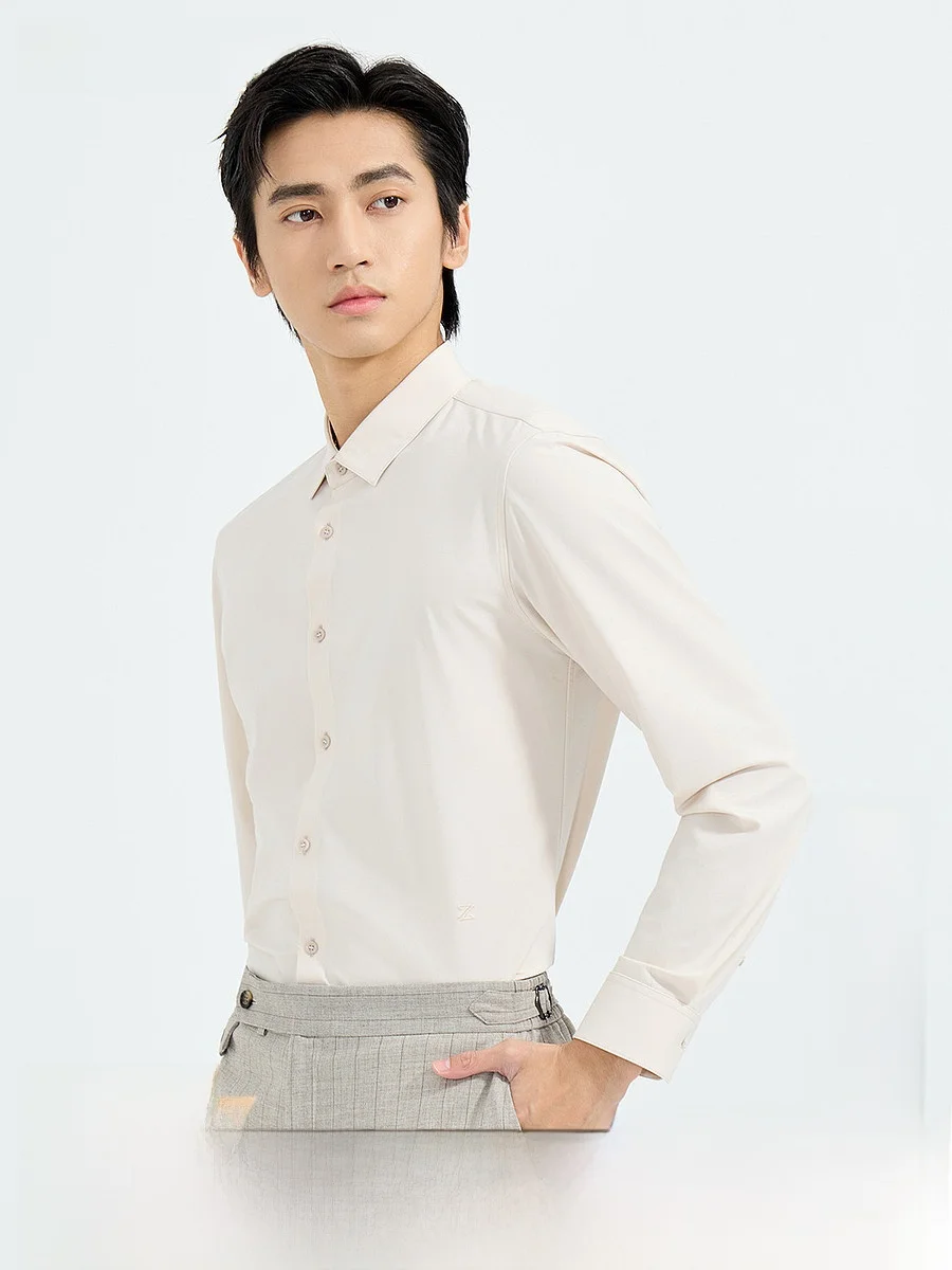Lilanz Modal Long Sleeve Shirt Men's Spring Fashion Casual Style Standard Fit Polyester Lycra Modal Celanese Fiber Button up