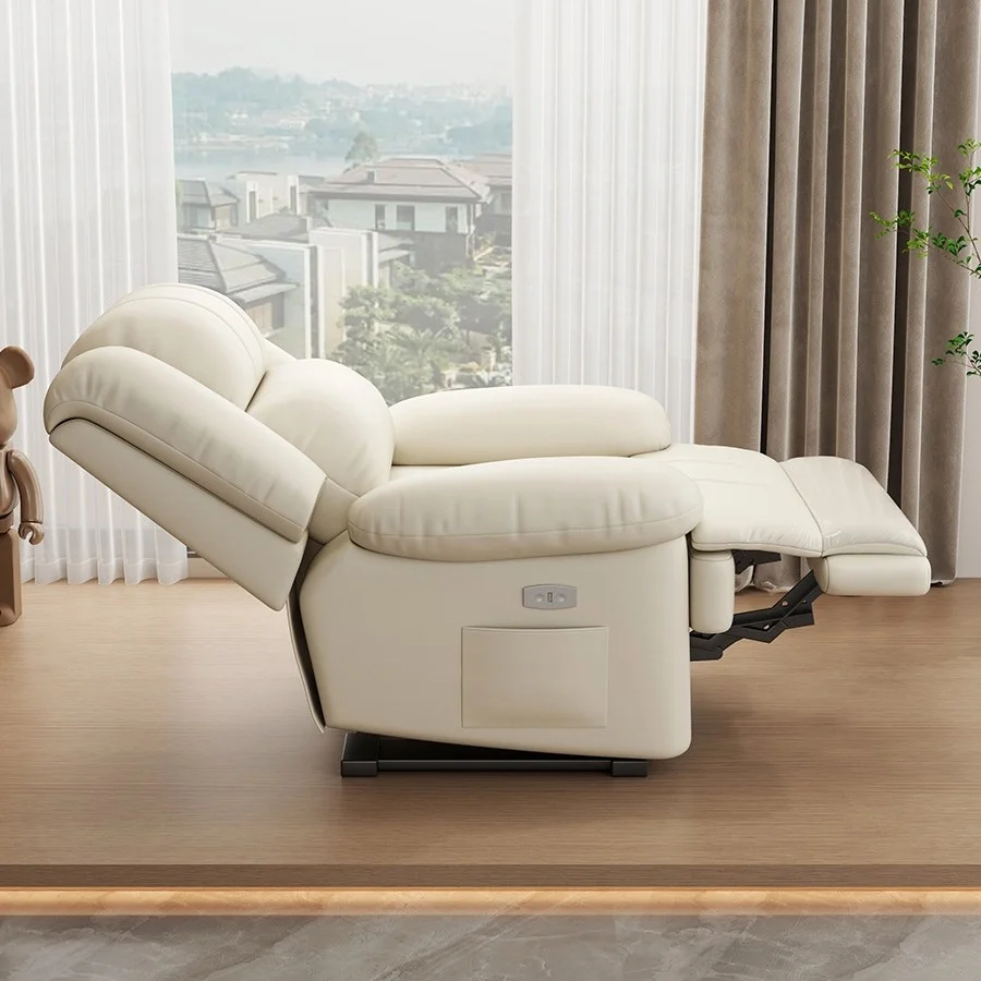 & Space First-Class Lazy Sofa Capsule Single Electric Multifunctional Leisure Recliner Rocking Chair Metal Leather Upholstery