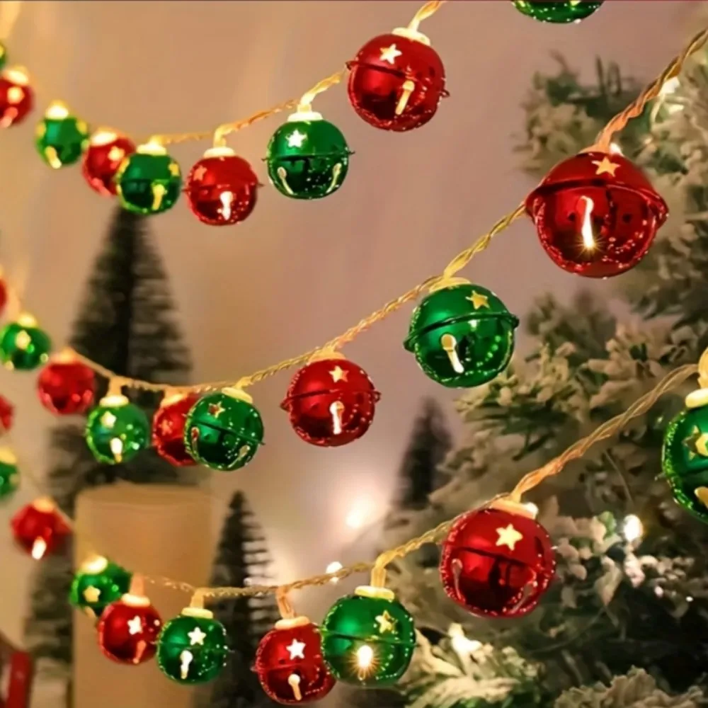 1.5M/3M Battery Box Metal Bell Lights String, Christmas LED Fairy Light, Used for Holiday, Birthday, Wedding, Party Decoration