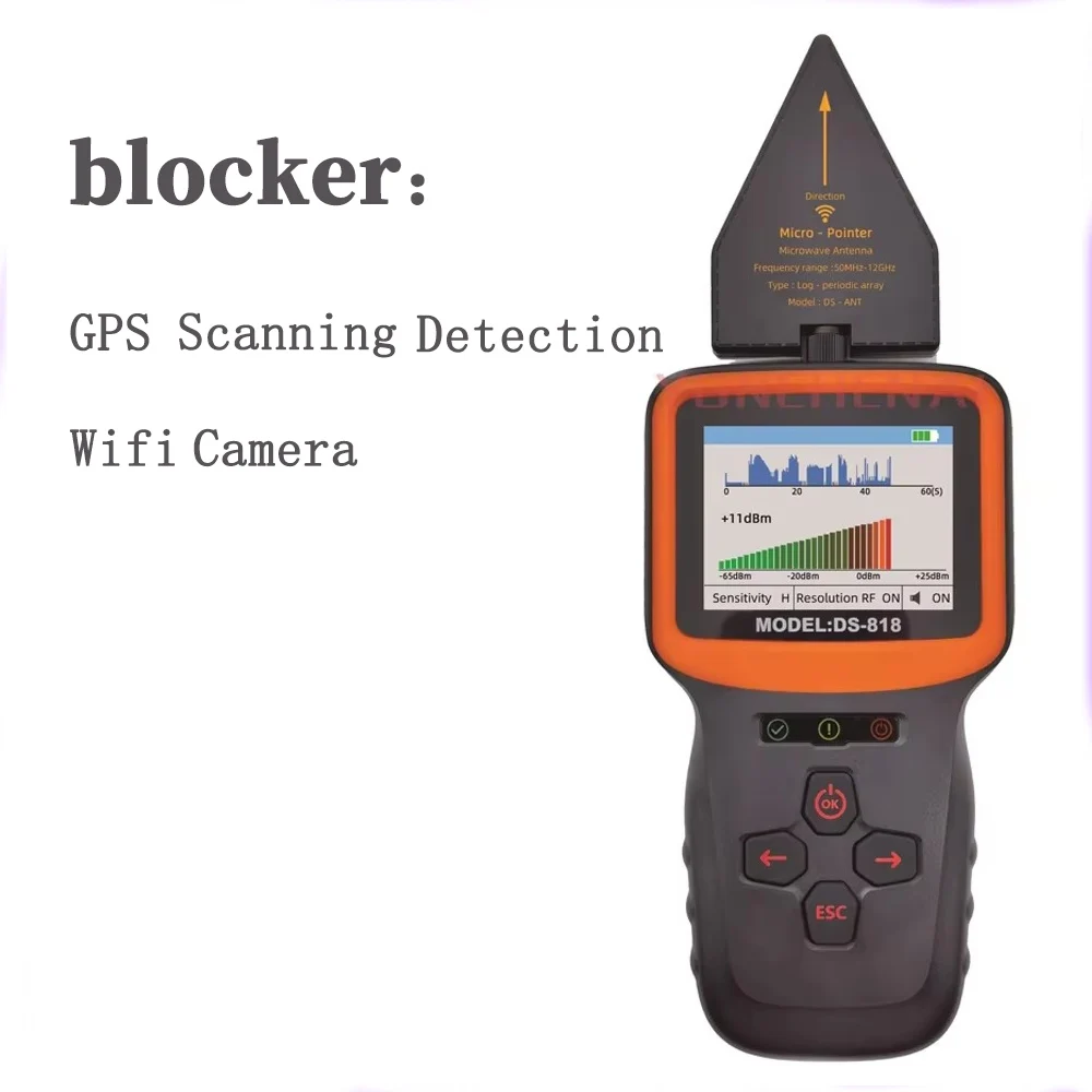 DS818 Profesional Anti Spy GPS Detector RF Automatic Wifi Hidden Camera GPS Signal Blocker Scan Self Defense Spy gadgets Detect