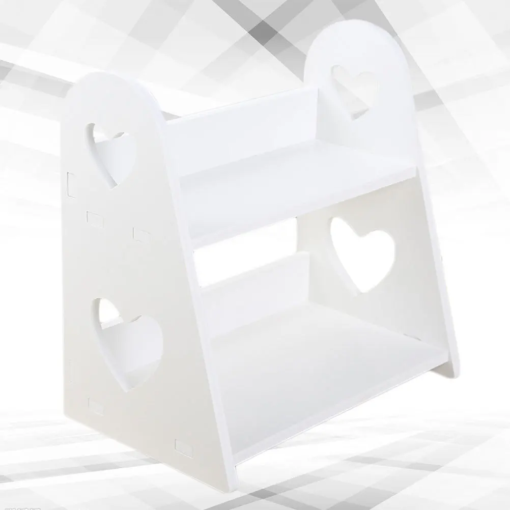 

Heart-Shaped Bathroom Rack White PVC Double Layer Hollow Storage for Washbasin Small Items Bathroom Organizer Shower Shelf