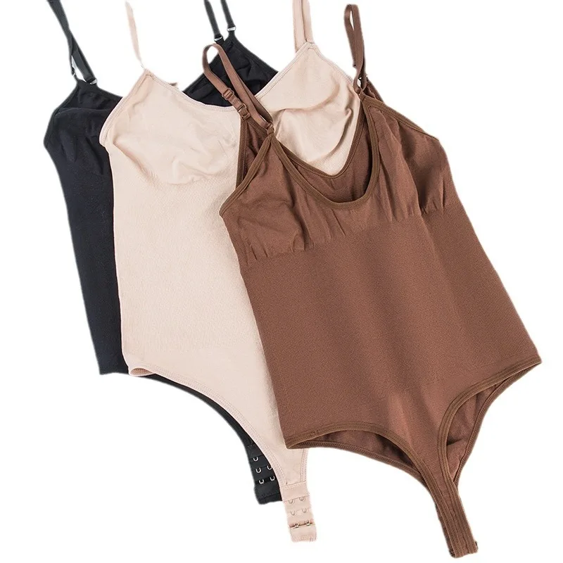 여성용 바디 슈트 Shapewear 요가 원활한 민소매 V 넥 Bodycon 점프 슈트 솔리드 컬러 스포츠 요가 피트니스 여름 2024