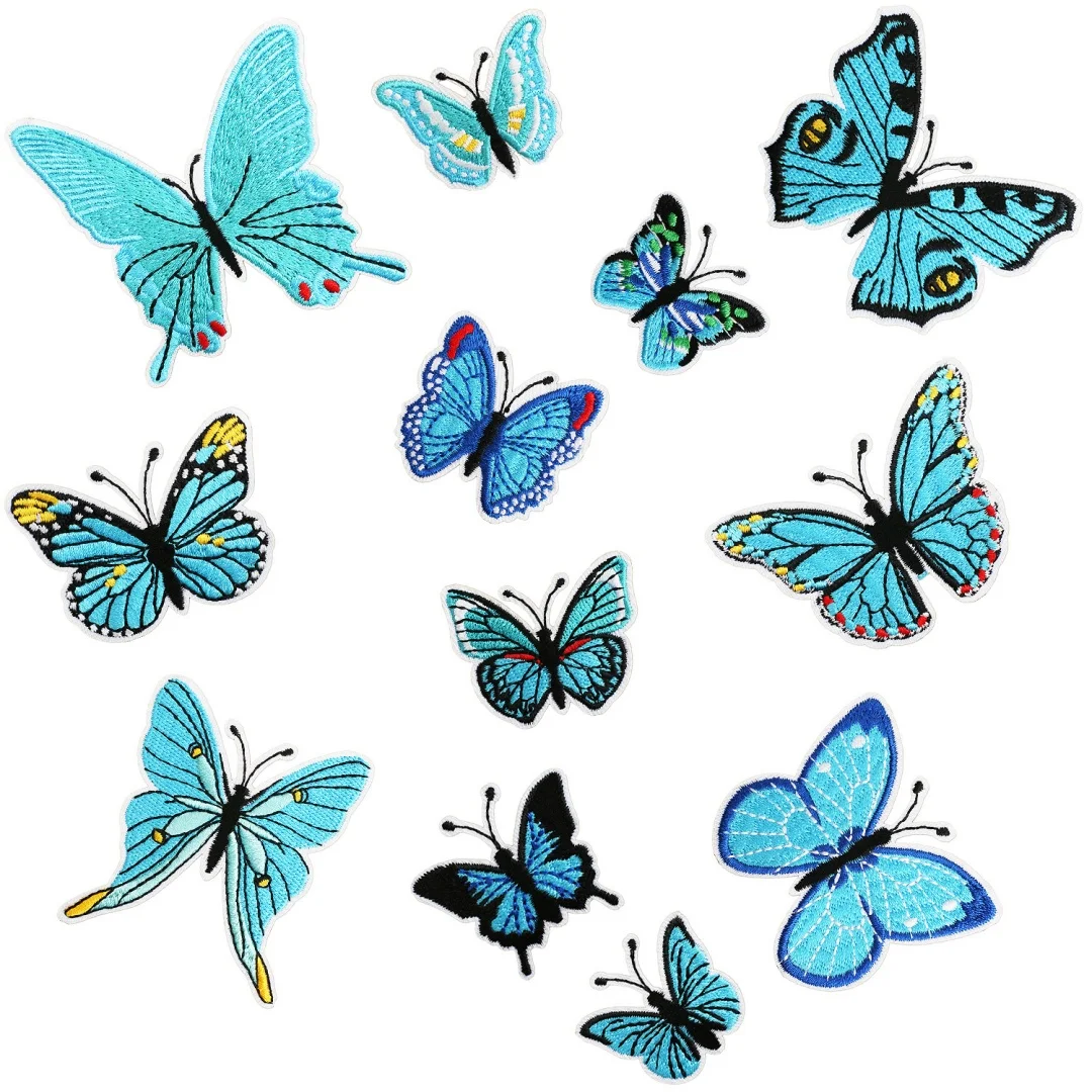 Iron On Patch Accessories Clothes Butterfly Embroidery Patches Clothing DIY Stickers Applique Sewing Bags