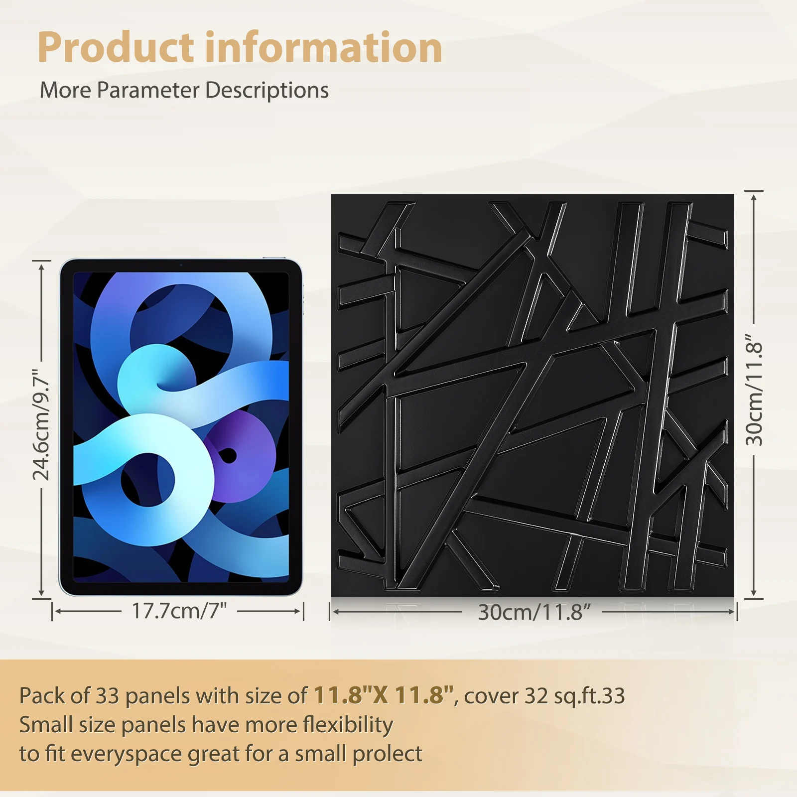 KUUJOJO 30pcs 3D textured wall panel for indoor wall decoration, suitable for living room, hall, bedroom, hotel, office