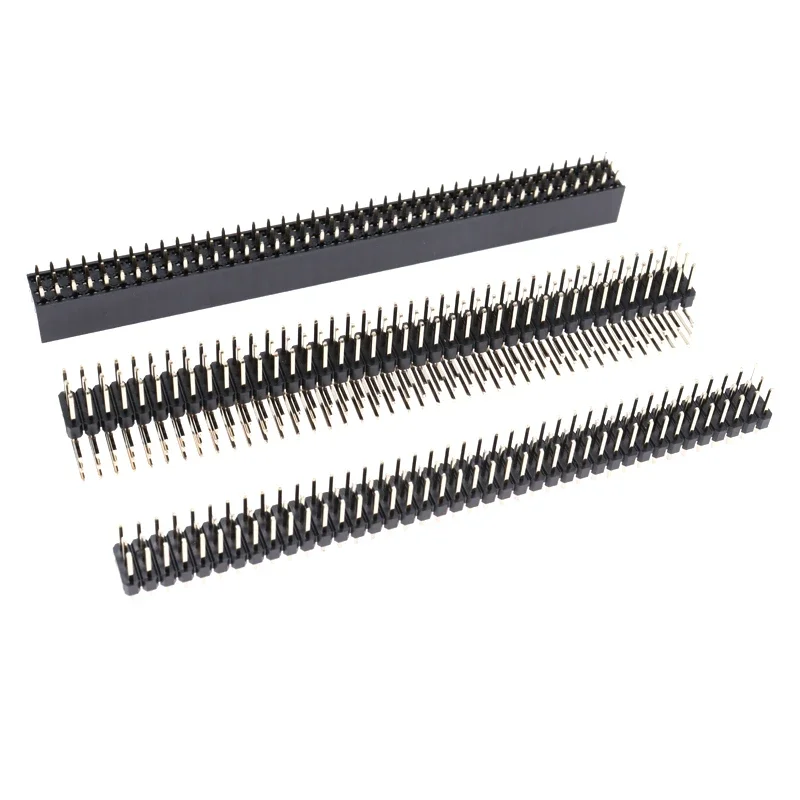 5PCS 2.54mm 3*40P Three Row Male Female 90 Degree Right Angle R/A Breakaway PCB Pin Header Socket Connector Pinheader 3*40p