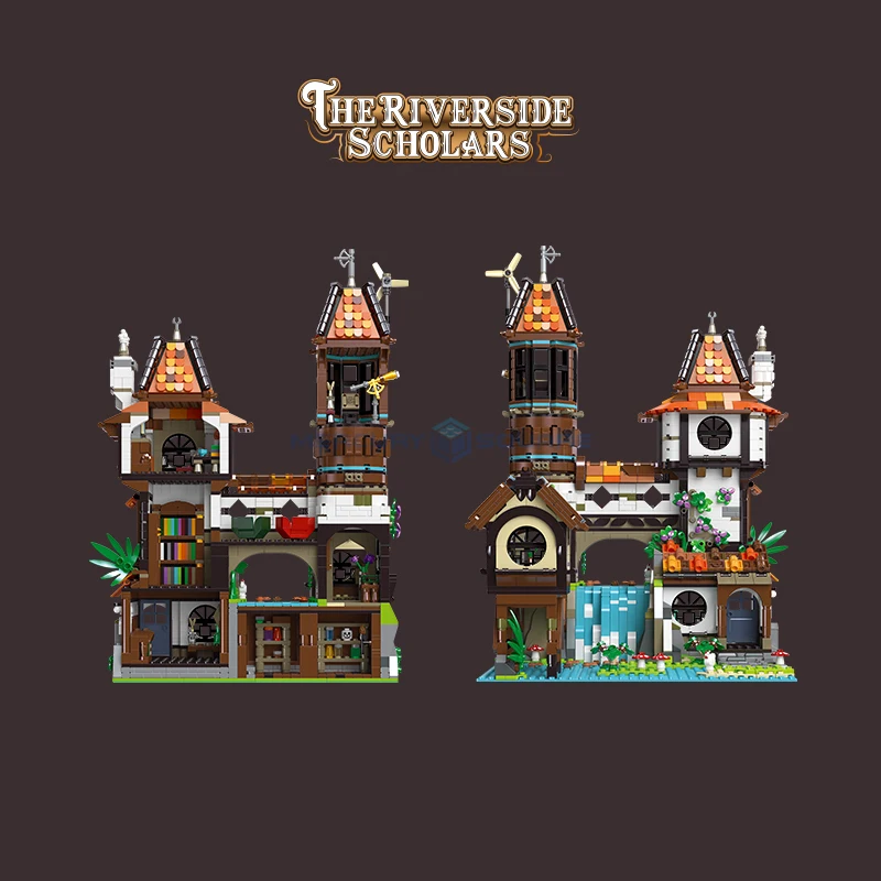 Riverside Scholars Model Blocks MOC 89149 Medieval Village House Buliding Bricks Modular Architecture Ideas DIY Toy Kit Gift Kid