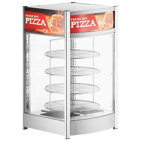 Rotary Glass Food Warming Showcase New Catering Restaurant Supplies for Fried Chicken Snacks Warm Beverages