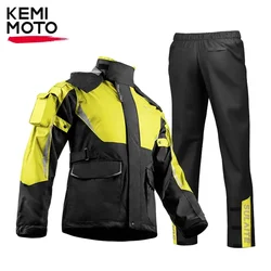 Motorcycle Raincoat Waterproof Suit Jackets Outdoor Riding Split type Breathable Raincoat Rain Pants Light Reflective Men Women