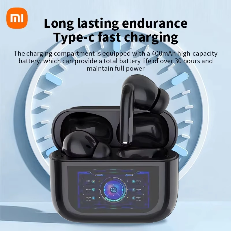 Xiaomi Mijia G4 ANC سماعات أذن لاسلكية شاشة LED إلغاء الضوضاء سماعات بلوتوث سماعات رياضية مع هيئة التصنيع العسكري لنظام أندرويد iOS