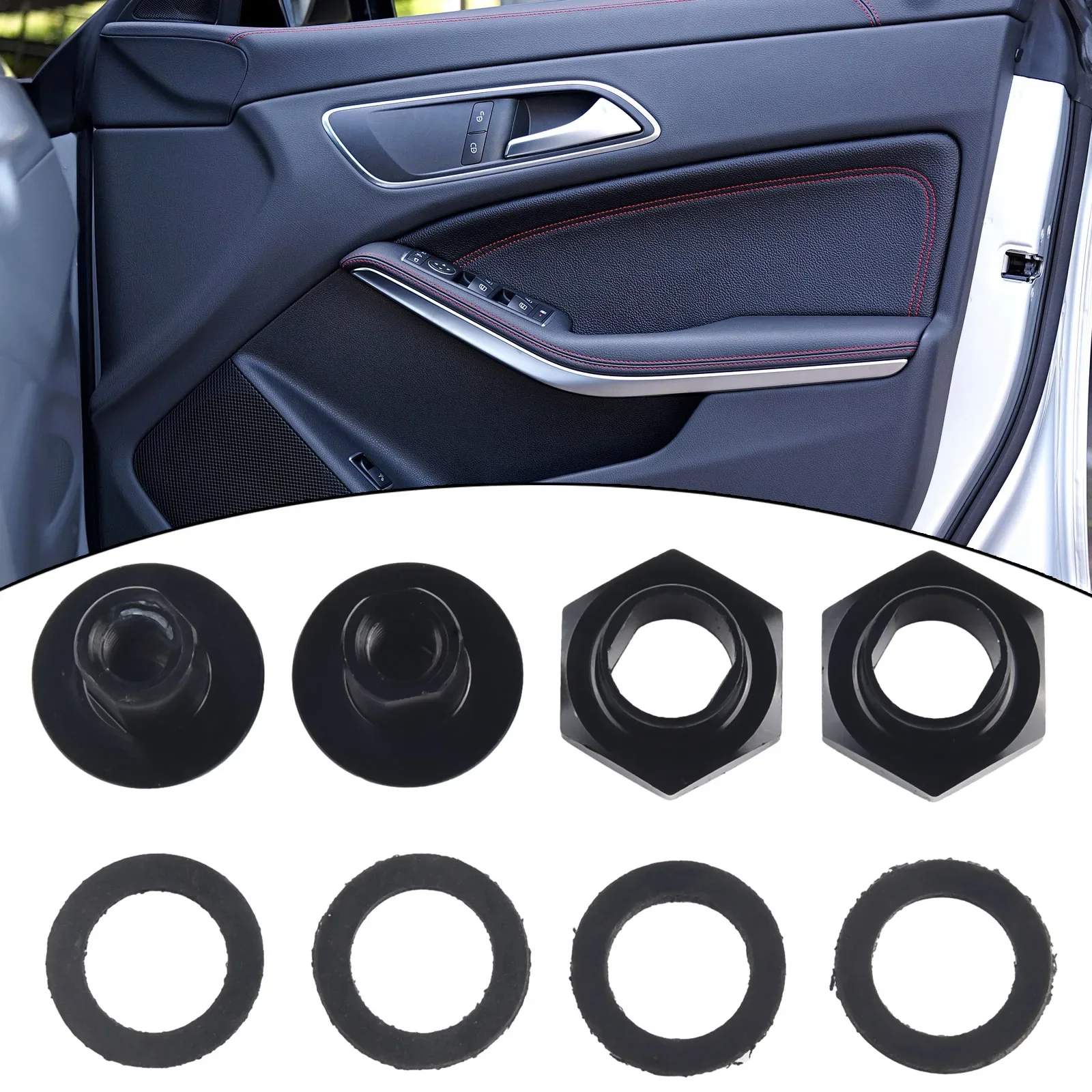 Enhance the appearance of your For Honda Civic Hatchback EG6 9295 with this Black Rear Glass Strut Hardware Kit