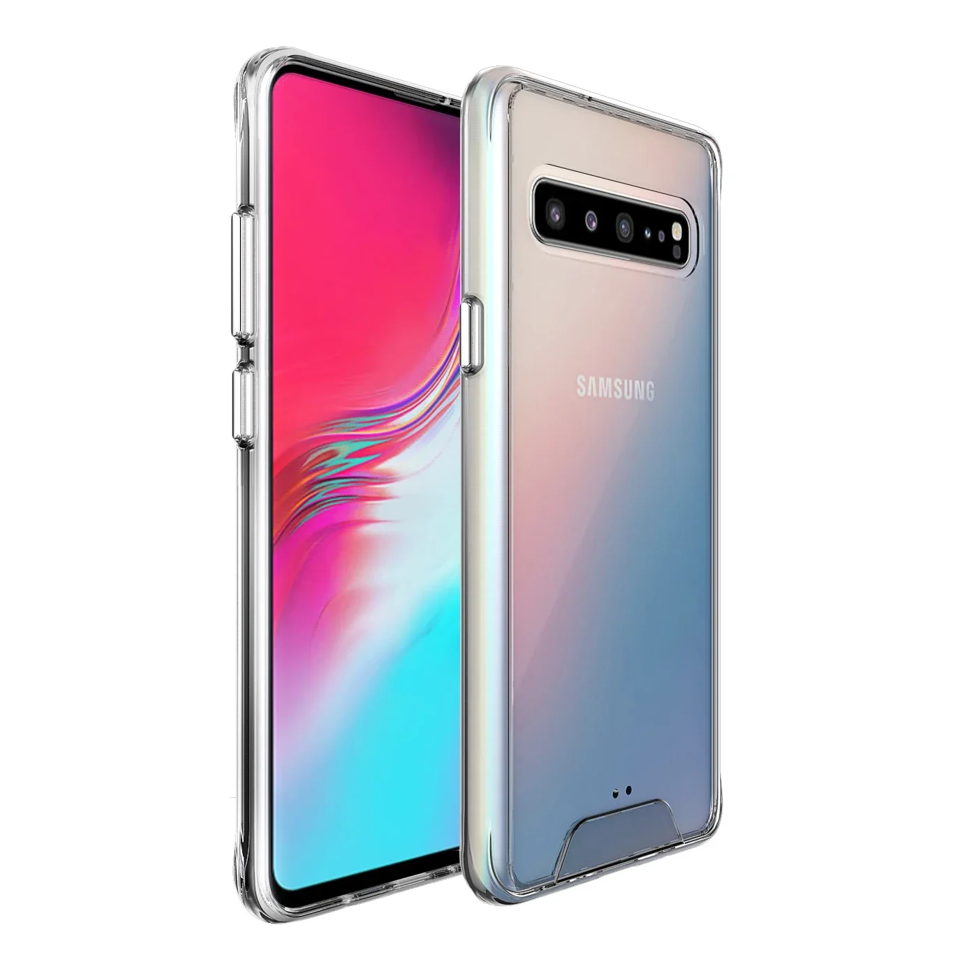Space Transparent Case for Samsung Galaxy S10 Plus 5G S10Plus Soft TPU + Hard PC HD Clear Shell Hybrid Shockproof Cover
