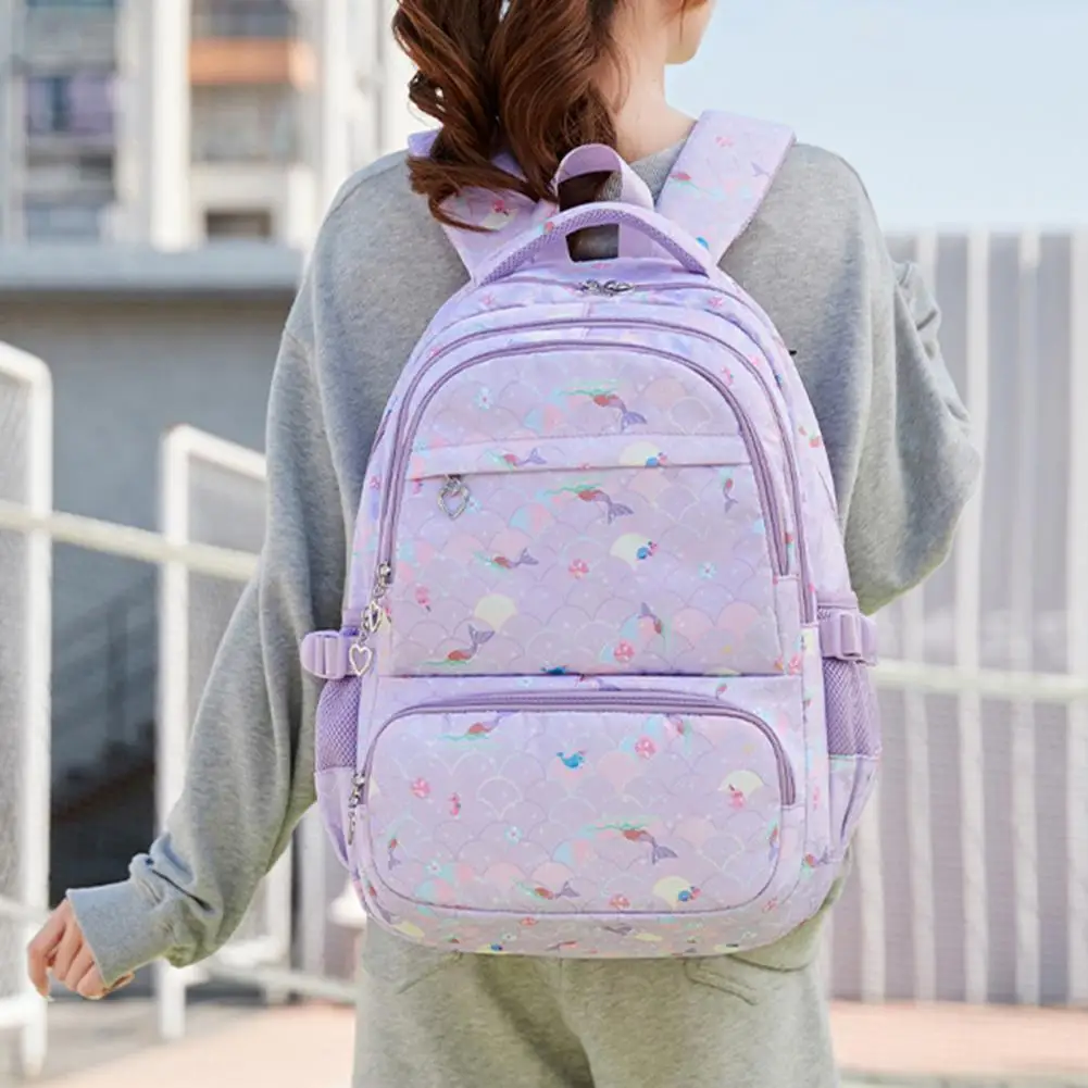 

Girls Insulated Lunch Bag Mermaid Print School Bag Set with Insulated Lunch Box Pencil Bags Capacity Backpack for Teens for Food