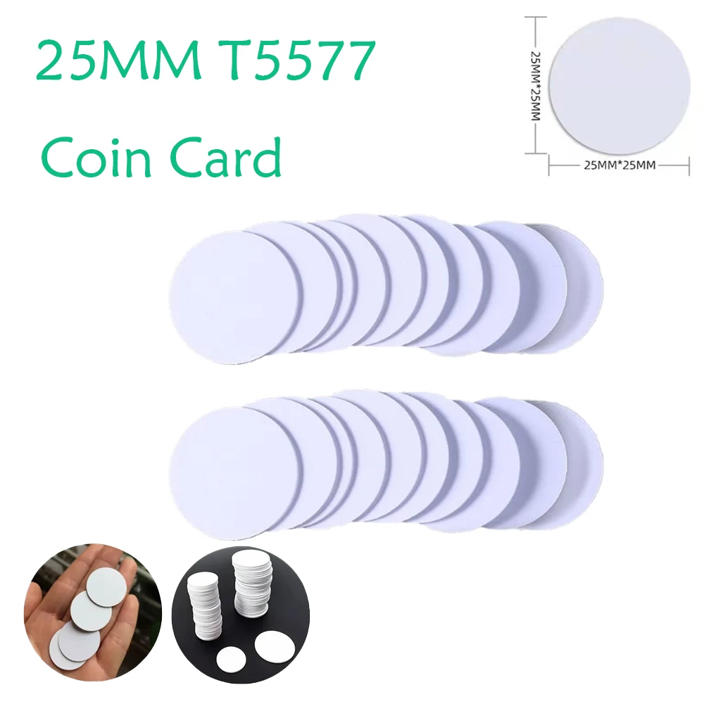10/20PCS 25MM Rewritable RFID Sticker 125Khz T5577 Clone Tag EM4305 Changeable Token Badge Proximity Key