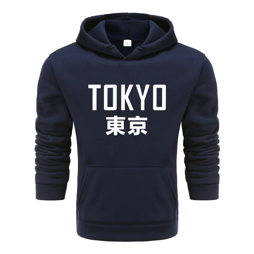Tokyo Graphic Printing Autumn and Winter Cotton Men's and Women's Hoodies Casual Outdoor Street Sports Training Brand Trend