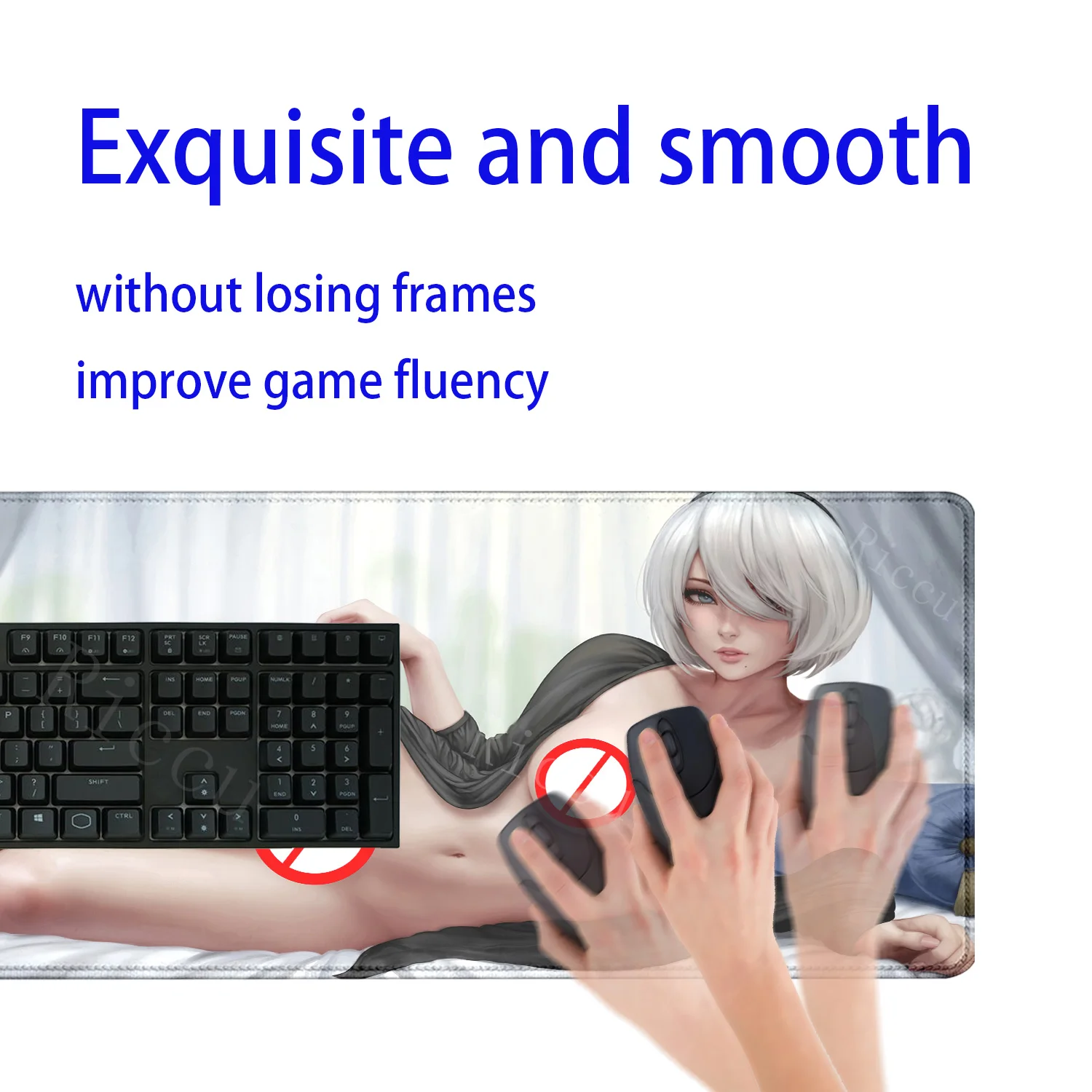 أنيمي مثير فتاة ماوس الوسادة كمبيوتر محمول Kawaii الألعاب ماوس XXL Nier Automata هنتاي الصدر 2b لوحة المفاتيح الكمبيوتر الموسعة مكتب حصيرة مكتبية #5