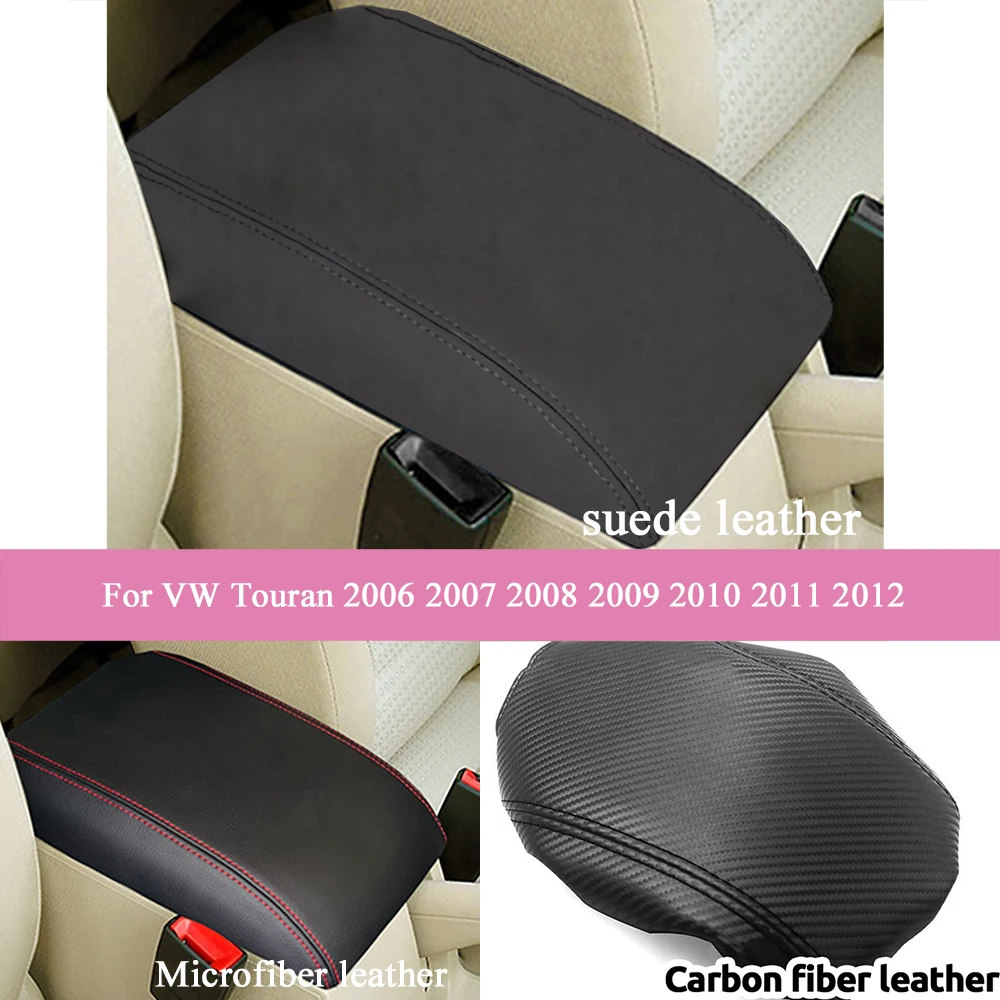 (short model) For VW Touran 2006 2007-2012 Suede Leather Car Armrest Box Protector Cover Central Control Interior Accessories
