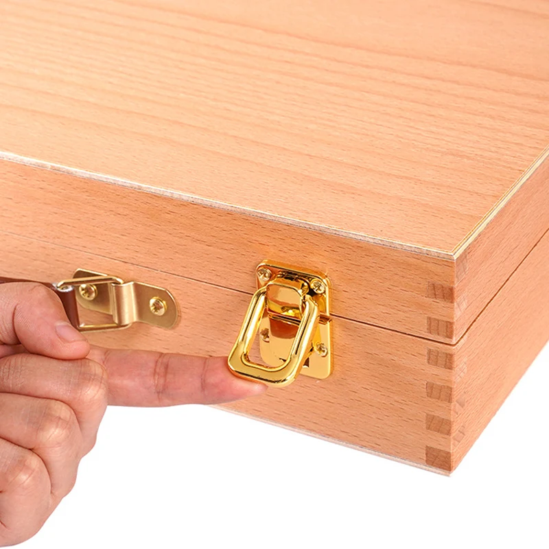 Multi Functional, Large Capacity Portable Solid Wood Handheld Painting Box, Toolbox Storage Box For Art Students