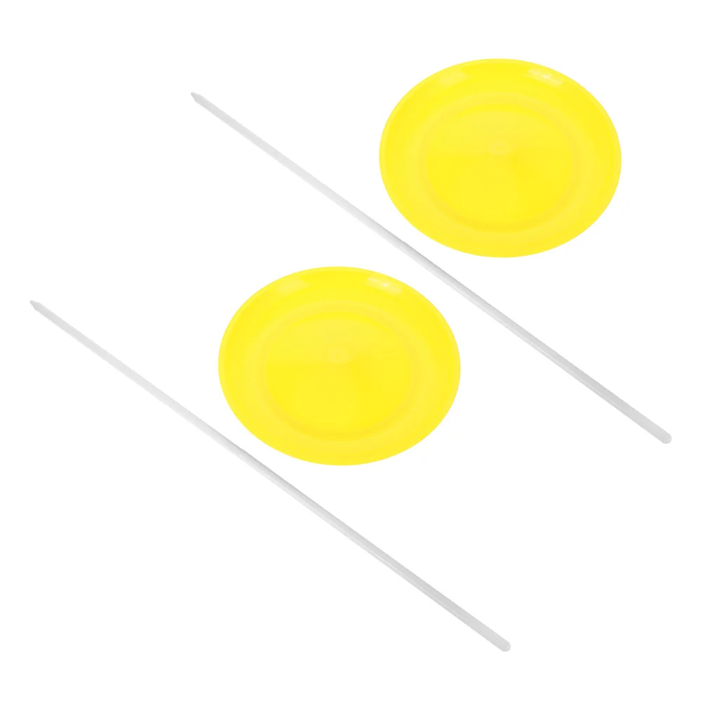 

2Pcs Juggling Plates with Sticks Plastic Discs Circus Performance Props for Beginners Balance Skills Training