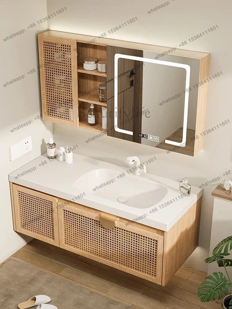 

Basin rattan log amazed silence wind bathroom cabinet combination bathroom sink hand wash basin
