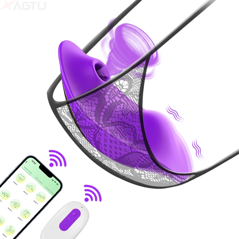 Vibrador de succión con aplicación para mujer, estimulador de clítoris con ventosa Bluetooth, productos para adultos, juguete sexual para bragas de mujer