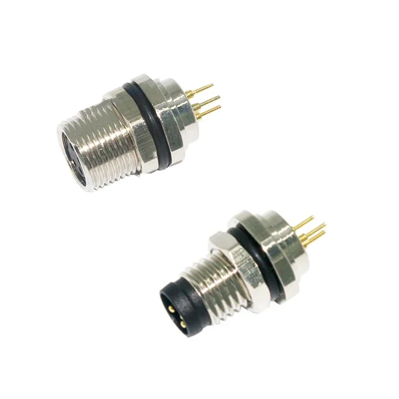 M8 Waterproof Sensor Connector Male&Female Straight&angle Screw Threaded Plug Coupling 3 4 5 6 8Pin Socket Back Mount A type