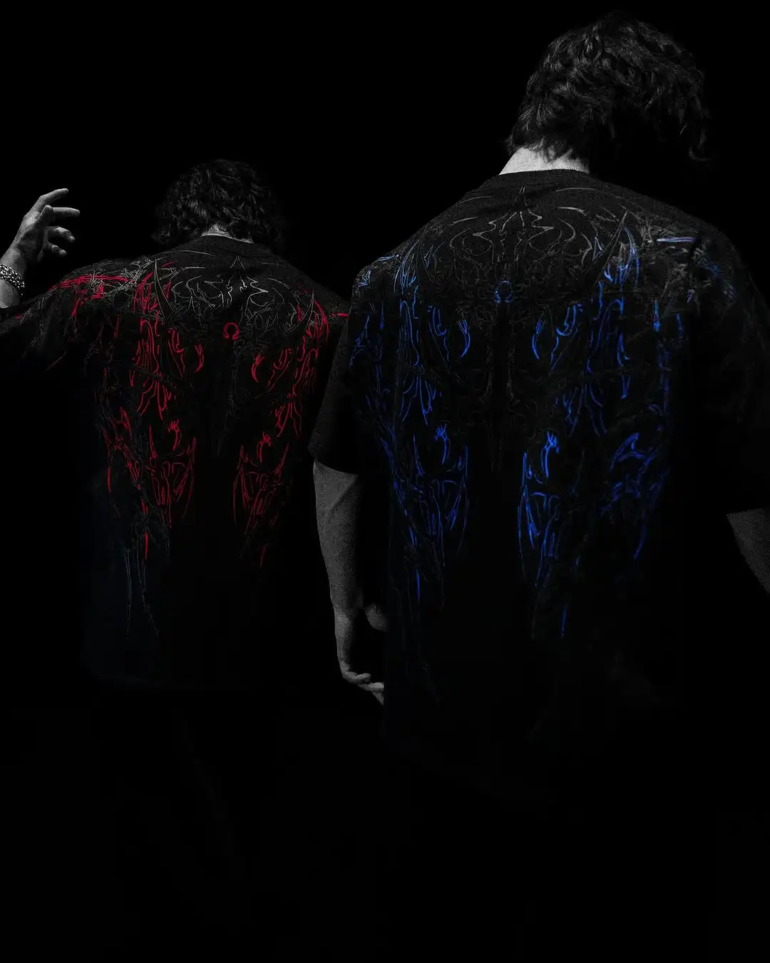 

Breathedivinity Sweatshirt Dark Style Fashion Trend T-shirt Connecting Harajuku Street Affliction Gothic Oversized Men's T-shirt