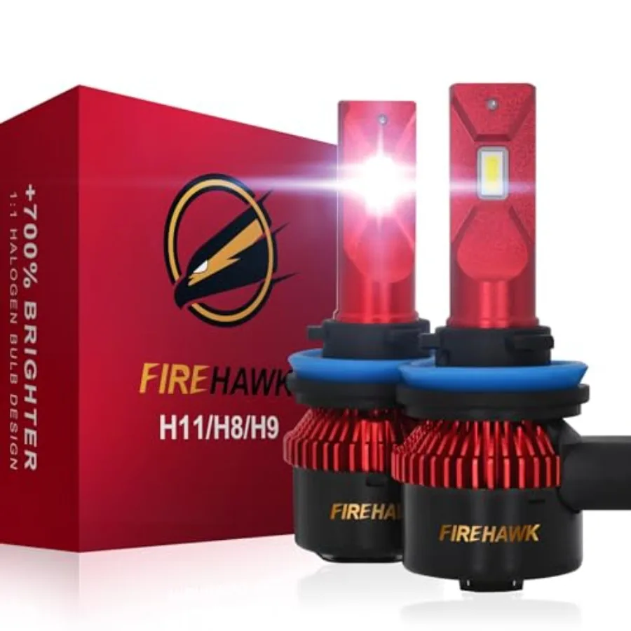 

H11/H8/H9/H16 Bulbs 50000LM Pure White 6000K Plug and Play IP68 Waterproof Fog Light Pack of 2
