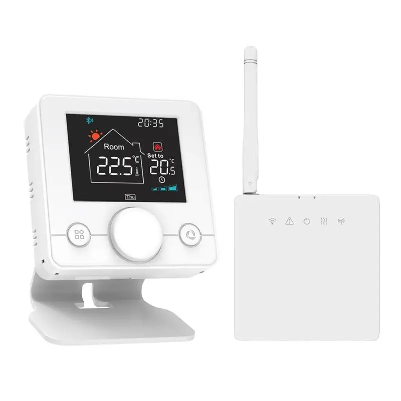 

Беспроводной термостат ABMH-Wifi RF433 для водонагревательных и газовых котлов с кронштейном, поддержкой дистанционного управления с мобильного телефона