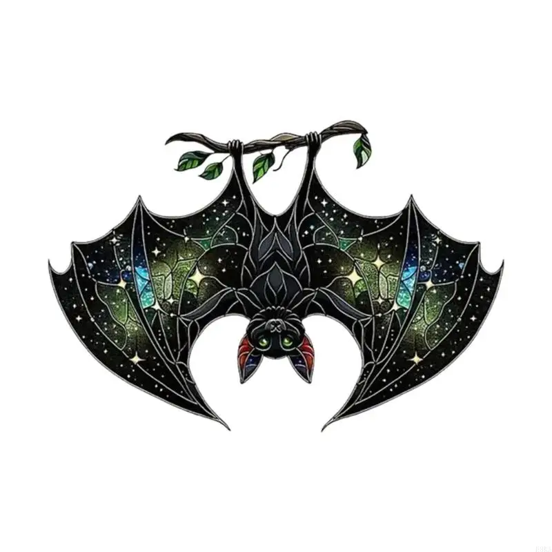Halloween Bat Stained Glass Suncatchers Window Hangings Colorful Glass Panel Wall Art Decors Housewarmings Gift