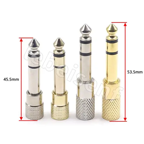 Imagen 2 del producto 2 uds Audio 3,5 a 6,5 adaptador micrófono auriculares 3,5mm agujero hembra a 6,35 enchufe macho pequeño a grande doble canal