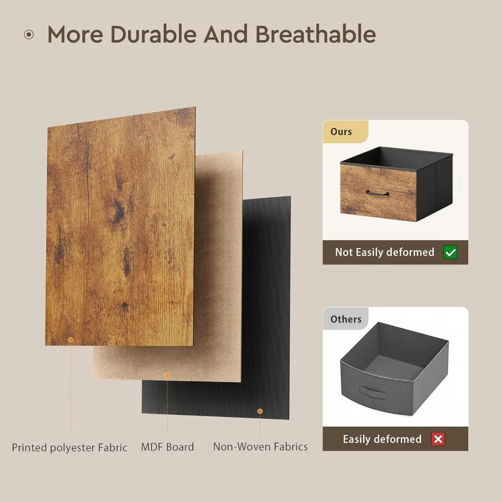 Changing Table Dresser, Baby Dresser with 3 Fabric Drawers and 2 Shelves, Multi-Functional Baby Changing Table with Pad, Classic