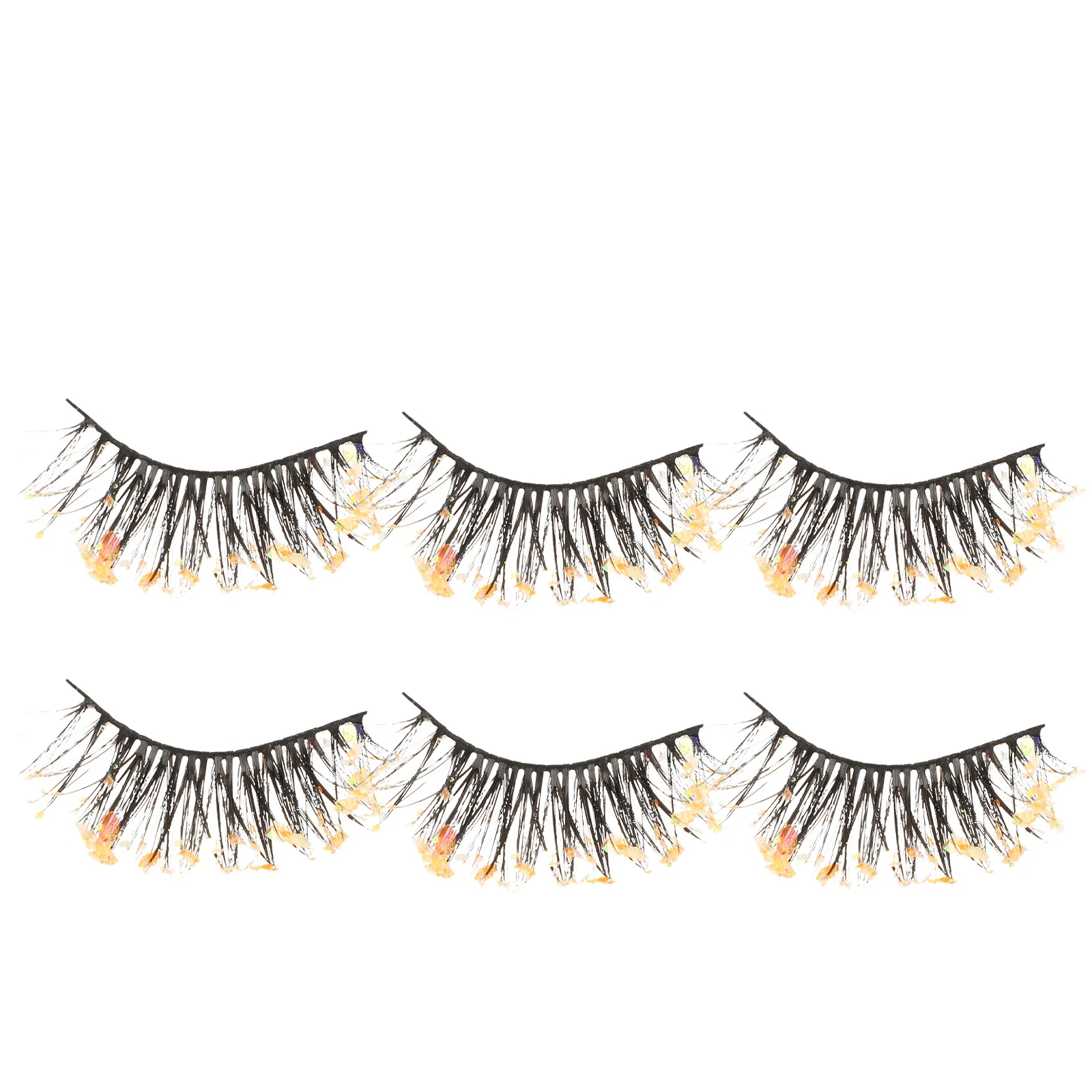 Confezione da 3 paia di ciglia finte corte con glitter naturali per accessori per il trucco da donna Confezione di ciglia finte individuali
