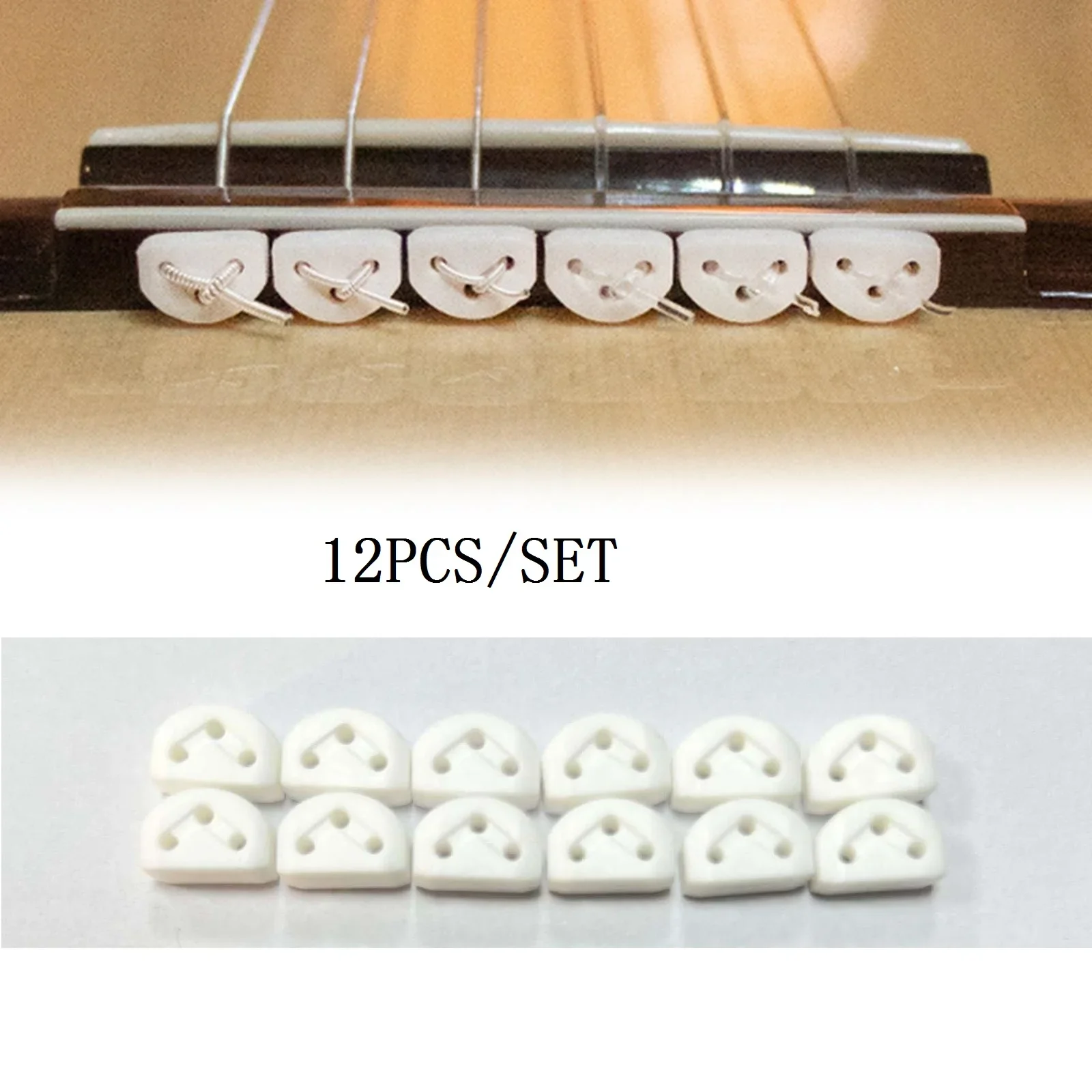 12PCS/Set Classical Guitar String Retainer String Guide String Buckle Triple-Cornered Chord Tie for Guitar /Ukulele Accs