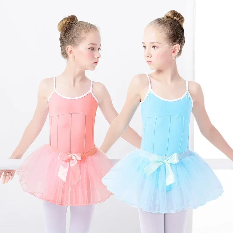 Meisjes Ballet Tutu Rokken Roze Kinderen Pluizige Tule Rokken Vier Lagen Mesh Strik Elastische Band Ballet Leotard Rokken Groothandel