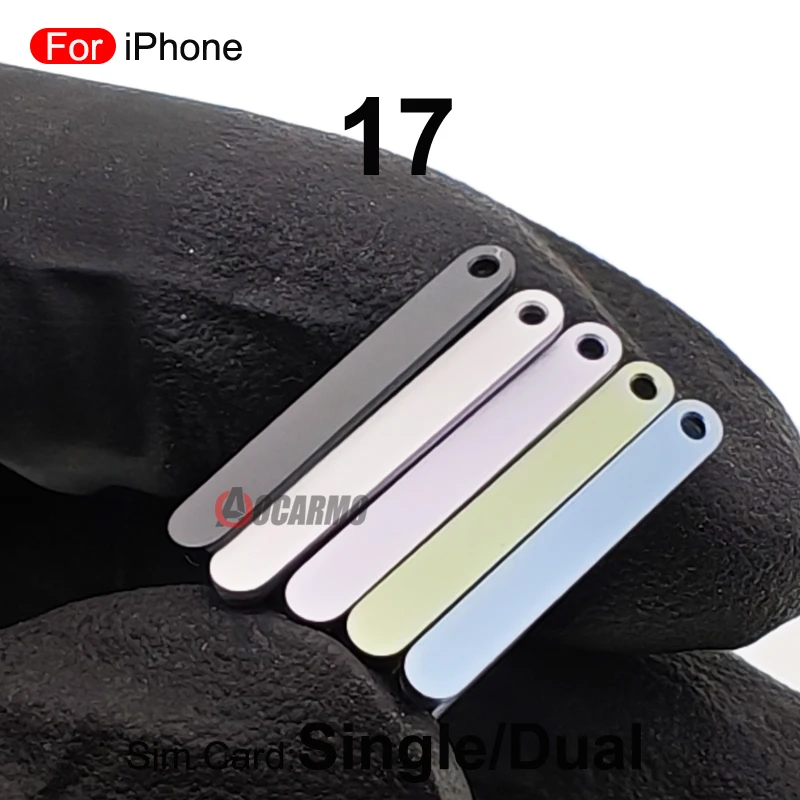 For iPhone 17 Dual SIM Card Single Sim Tray Slot Black Purple Blue Green White Purple eplacement Parts