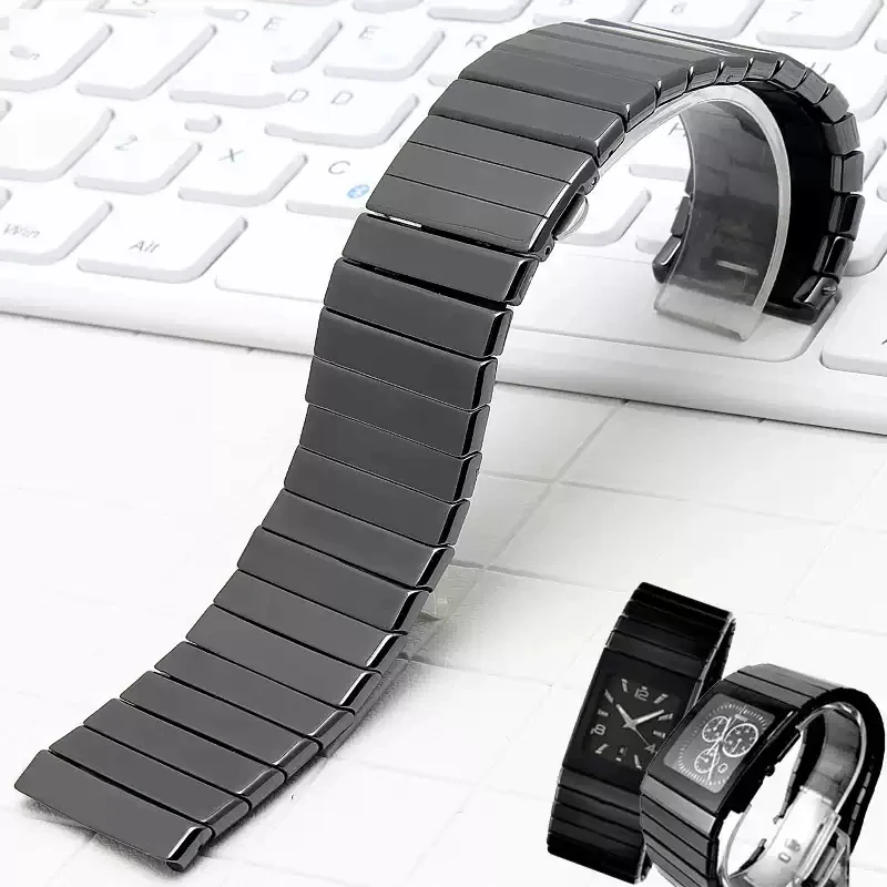 

Ceramic WatchBand Replacement Rado DIAMASTER Series Black Watch Chain Men woman 27mm 35mm Watch Strap accessories
