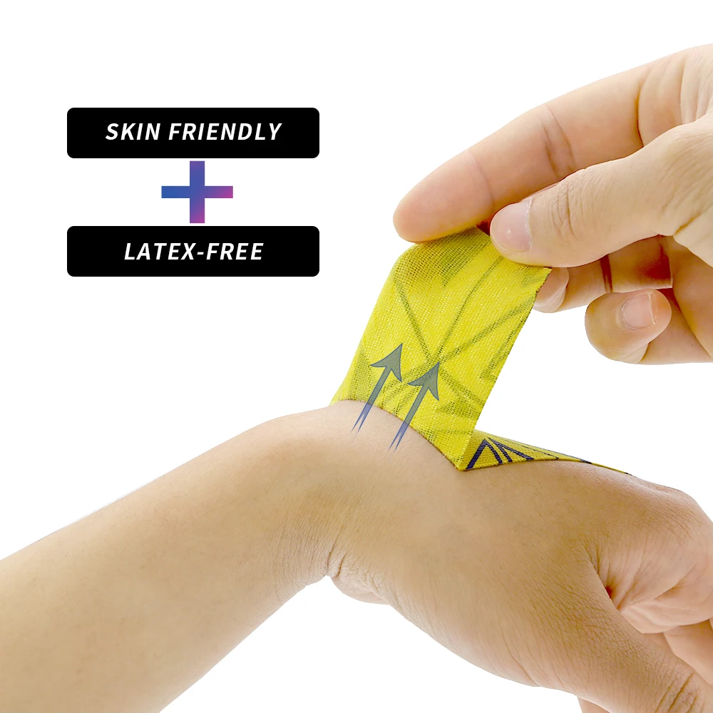 Kindmax Kinesiology Tape Cotton 5CM With Prints Sports Accessory Elastoplast Waterproof for Muscle Support Pain Relief