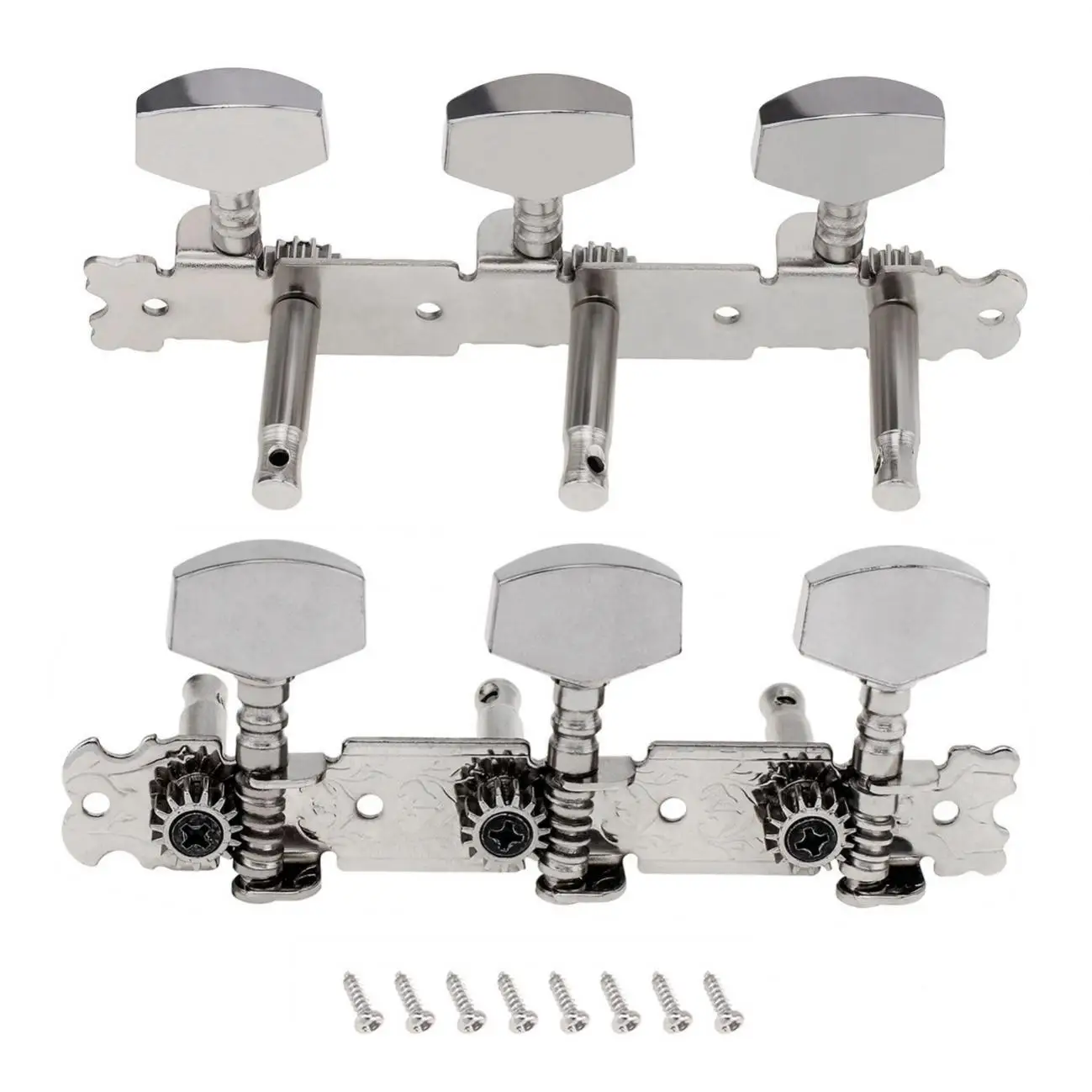 

1 Pair 3R 3L Chrome Plating Guitar Tuning Pegs Keys for Acoustic Folk Guitars, Machine Heads Tuners Set