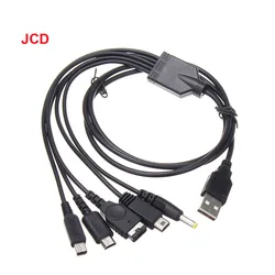JCD 5 in 1 USB Charging Cable For NEW 3DS XL NDS Lite NDSI LL WII U Charger For GBA For PSP 1000/ 2000 3000 Gaming Cable