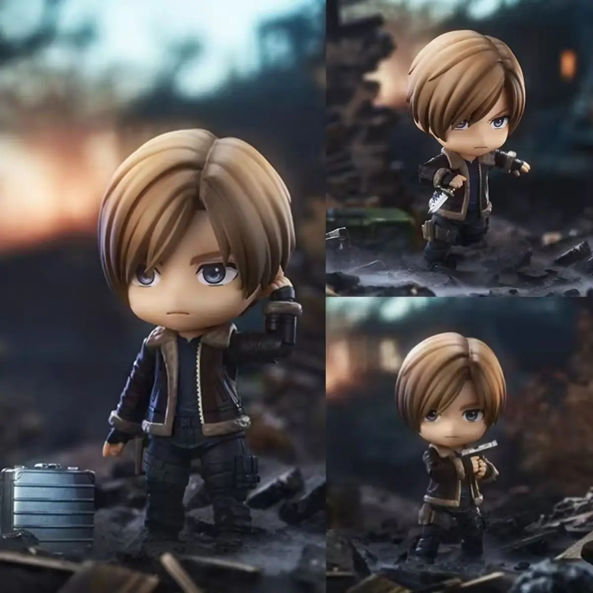 10Cm IN Stock Original Resident Evil 4 Remake 2337 Leon S. Kennedy Q Version Action Dolls Anime PVC Model Kid Birthday Toy Gift