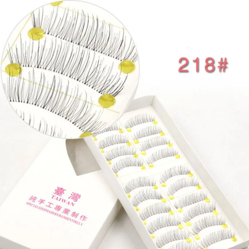 10Pairs Natural Cotton Stalk False Eyelashes Handmade Black Fake Eyelash Makeup Volume Full Strip Eye Lashes Eyelash Extensions