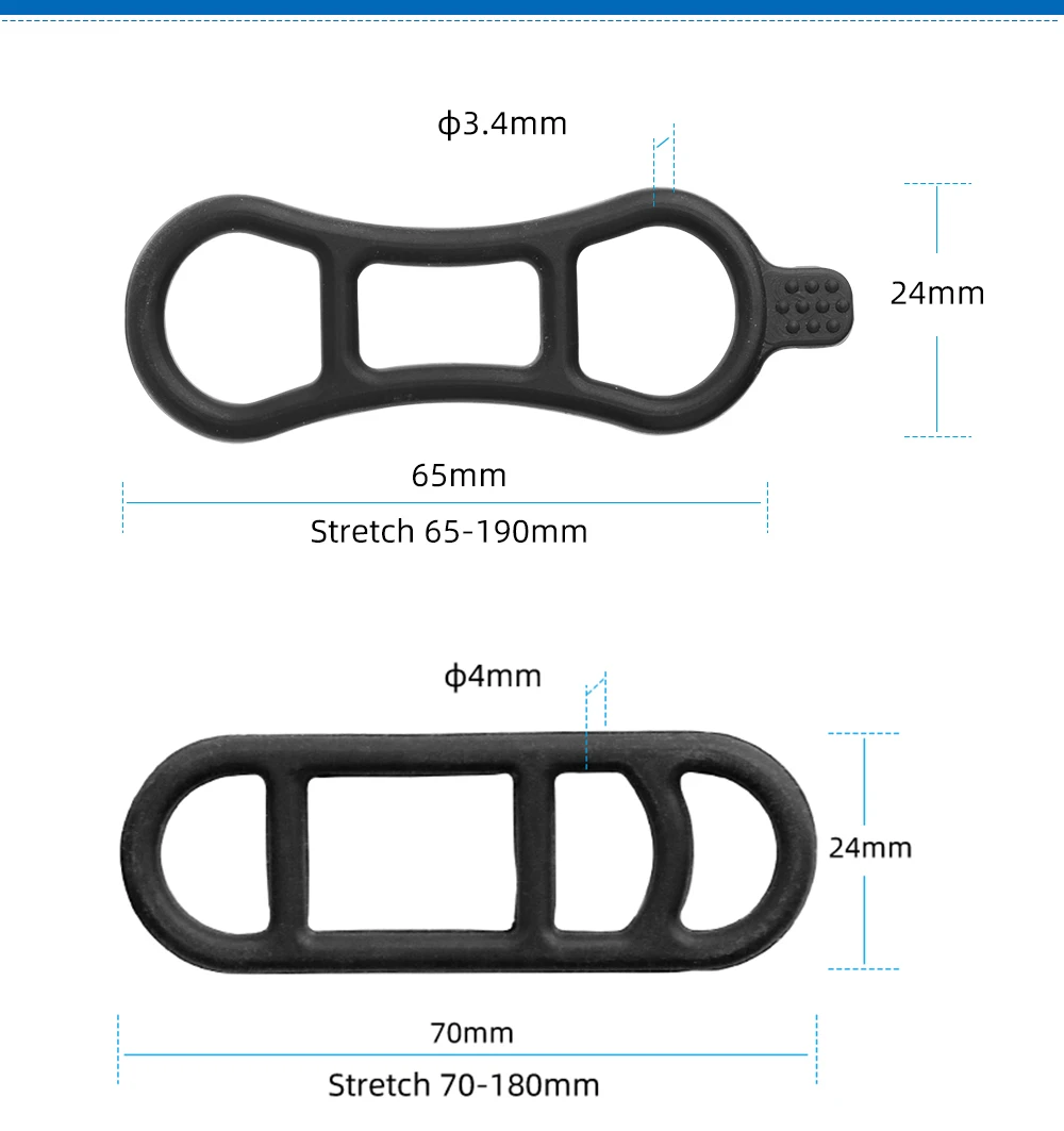16/30 Stück Silikonarmband, festes Rücklicht, mehrere Größen, hochtemperaturbeständiges Gummiband mit fester Schnalle, Installationslenker – Detail 2