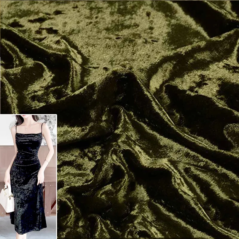 Vintage grüner Samtstoff Diamantglanz Stoff weiche Polstertextilien Diy Velours für Sofa Vorhang Hintergrund formelle Kleidung